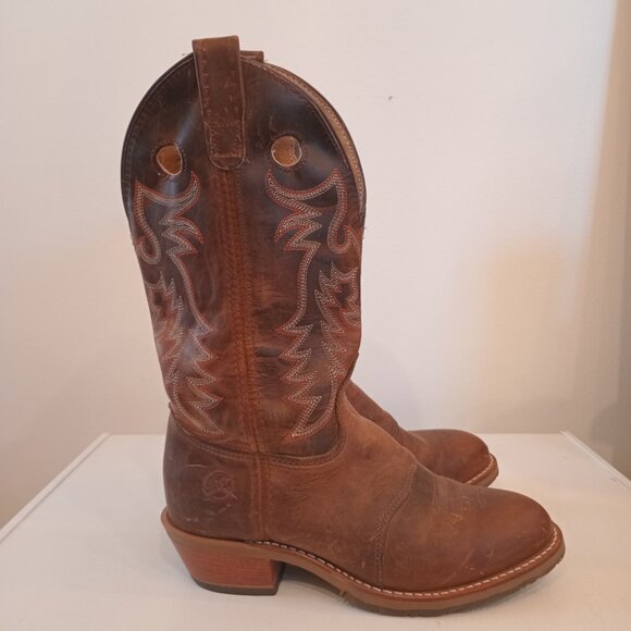 Womens Double H Brown Leather Boots Buckaroo 9.0 M DH5159 - Picture 9 of 10